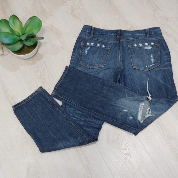 LOFT Denim - Loft button fly distressed boyfriend jeans 30/10
